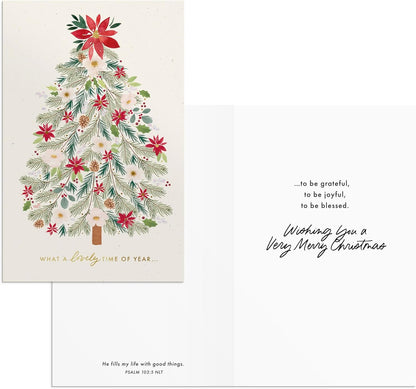 Christmas Boxed Cards: Floral Assortment (Pack of 18)