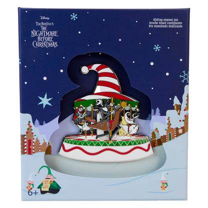 Loungefly Disney NBC Christmas Town Carousel Sliding 3" Collector Box Pin