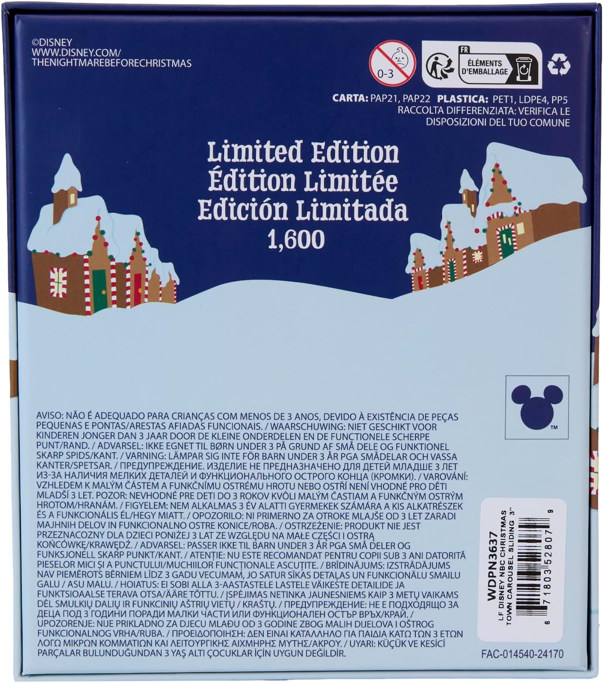 Loungefly Disney NBC Christmas Town Carousel Sliding 3" Collector Box Pin