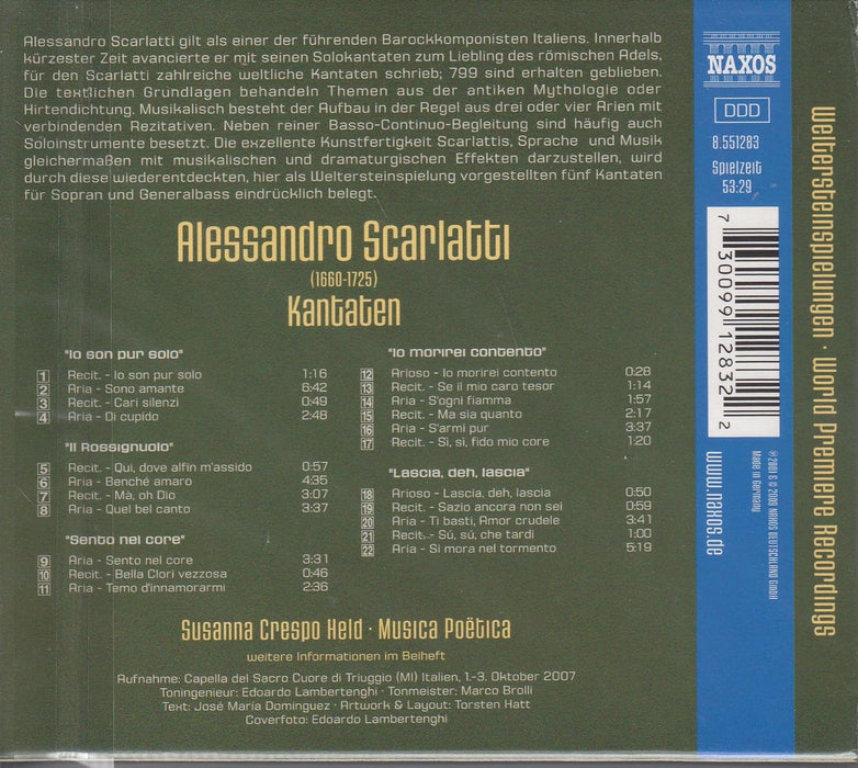 SCARLATTI: Kantaten (Weltersteinspielungen