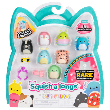 Squish-a-longs Mini-Squish 8-Pack (Wave 4, Style 1) includes: Cadence the Lavender Fennec Fox, Fizzy the Yellow Lizard, Pollyanna the Pink Cow | Collectable Cute Toy, Toys for Children, Toys
