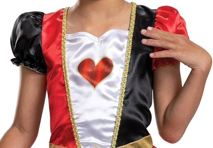 Alice im Wunderland Herzkönigin Kinderkostüm Classic, offiziell lizenziert von Disguise, bequeme Passform und detailreiches Design, für die Altersgruppen 3-4, 5-6 und