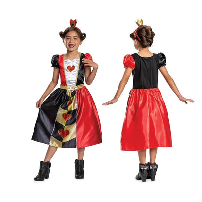 Alice im Wunderland Herzkönigin Kinderkostüm Classic, offiziell lizenziert von Disguise, bequeme Passform und detailreiches Design, für die Altersgruppen 3-4, 5-6 und