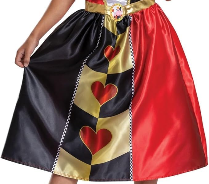 Alice im Wunderland Herzkönigin Kinderkostüm Classic, offiziell lizenziert von Disguise, bequeme Passform und detailreiches Design, für die Altersgruppen 3-4, 5-6 und