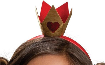 Disney Alice in Wonderland Queen of Hearts Fancy Dress for Kids, Official Disney by Disguise, Includes Iconic Queen of Hearts Dress and Crown Headband, for Ages 3-4, 4-6 and 7-8 Years