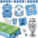 Manchester City FC official Party Box, All in one 75 pcs for 6 Guests | Disposable Tableware Set w/ Cutlery, Napkin, Decorations & Party Favors | Perfect for Birthday, Matchday Celebrate (75