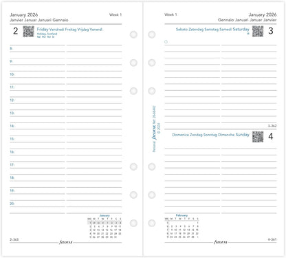 Filofax Personal day per page 5 language 2026 diary 26-68442