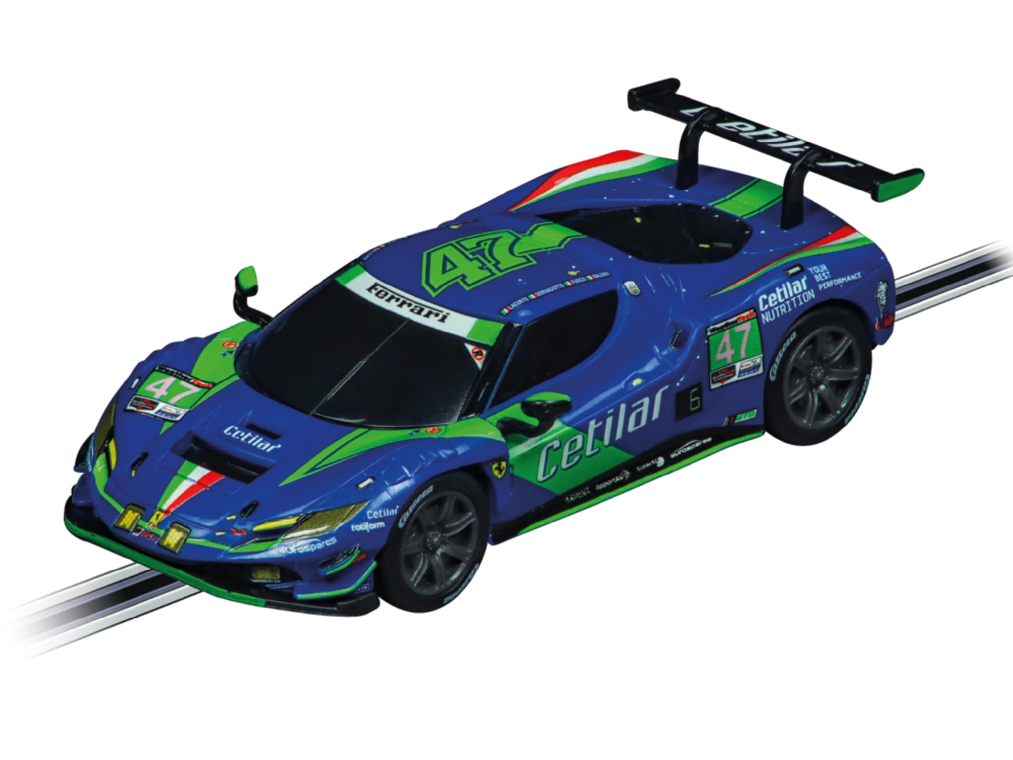 Carrera GO 20064243 Ferrari 296 GT3 Cetilar Racing, no. 47, slotcar, schaal 1:43, compatibel met GO, GO Plus & Battery Operated, gedetailleerd raceplezier, voor kinderen en volwassenen