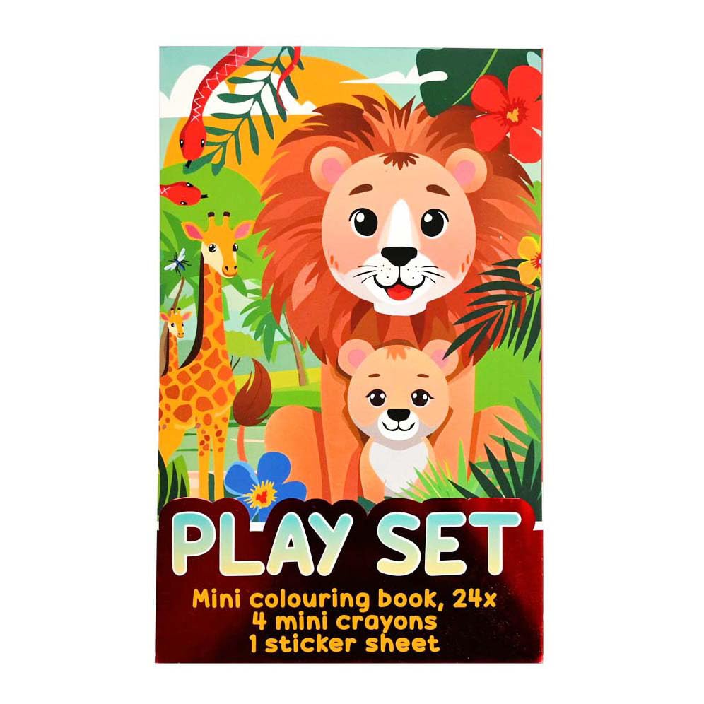 Wins Holland - Traktatiesetje - Kleurboekje Waskrijtjes en Stickervel - Jungle