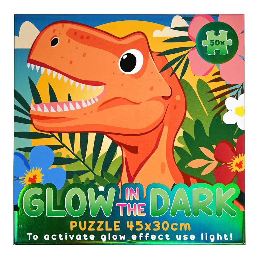 Johntoy Glow in the Dark Puzzle Dino 50 Pieces Children's Puzzle