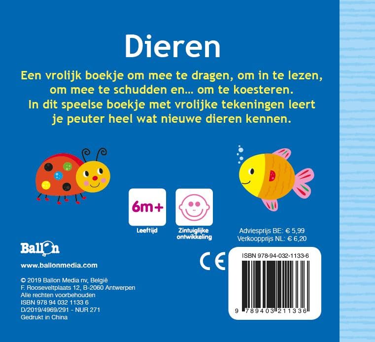 Standaard Uitgeverij - Mijn Rammelaarboekje - Dieren 6m+
