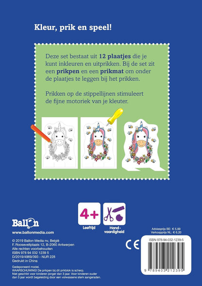Standaard Uitgeverij - Mijn Kleur en Prikblok - Eenhoorns