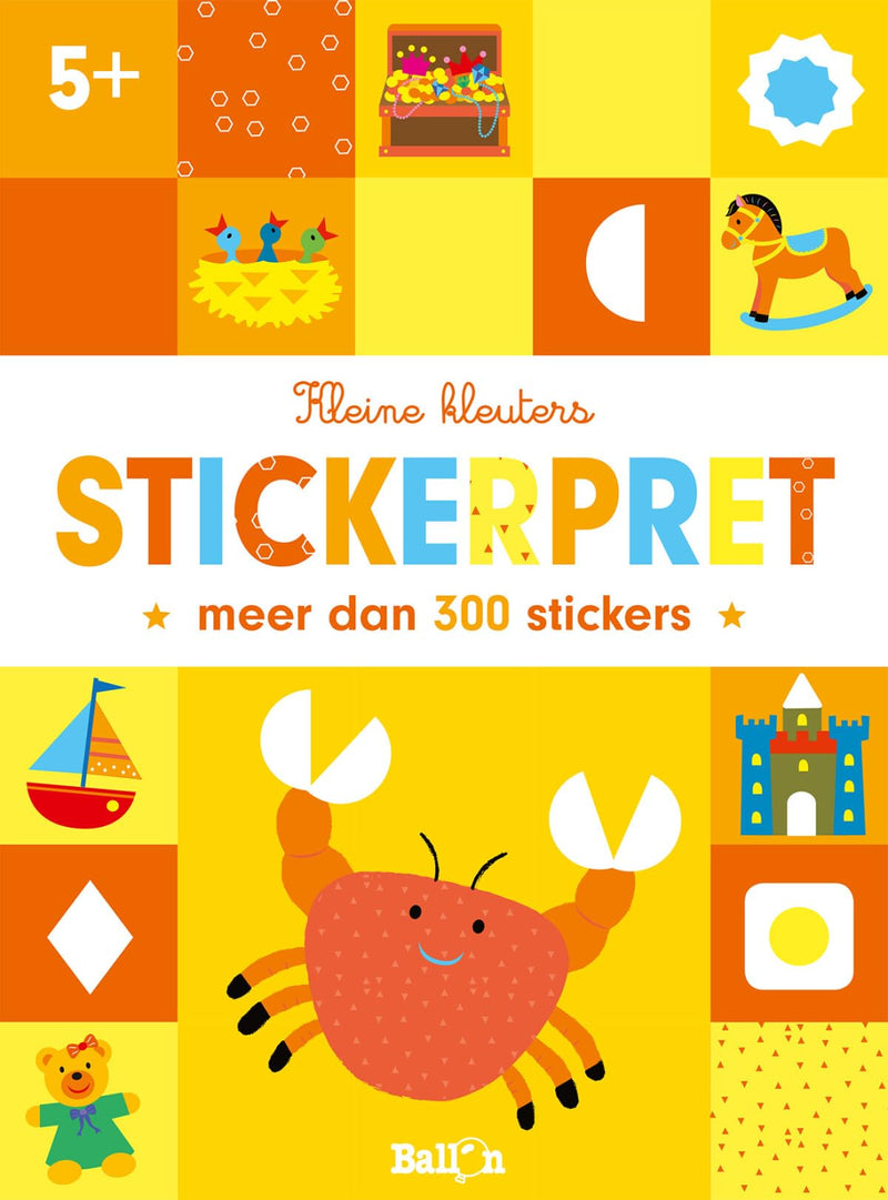 Kleine Kleuters Stickerpret Krab 5+