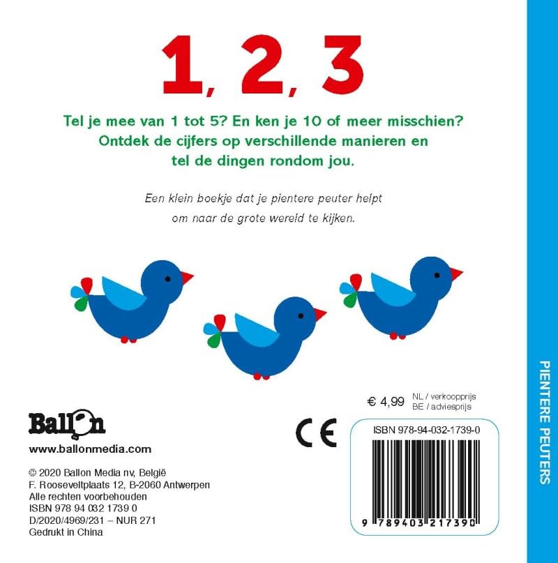 Standaard Uitgeverij - Pientere Peuters Kartonboek - 1 2 3