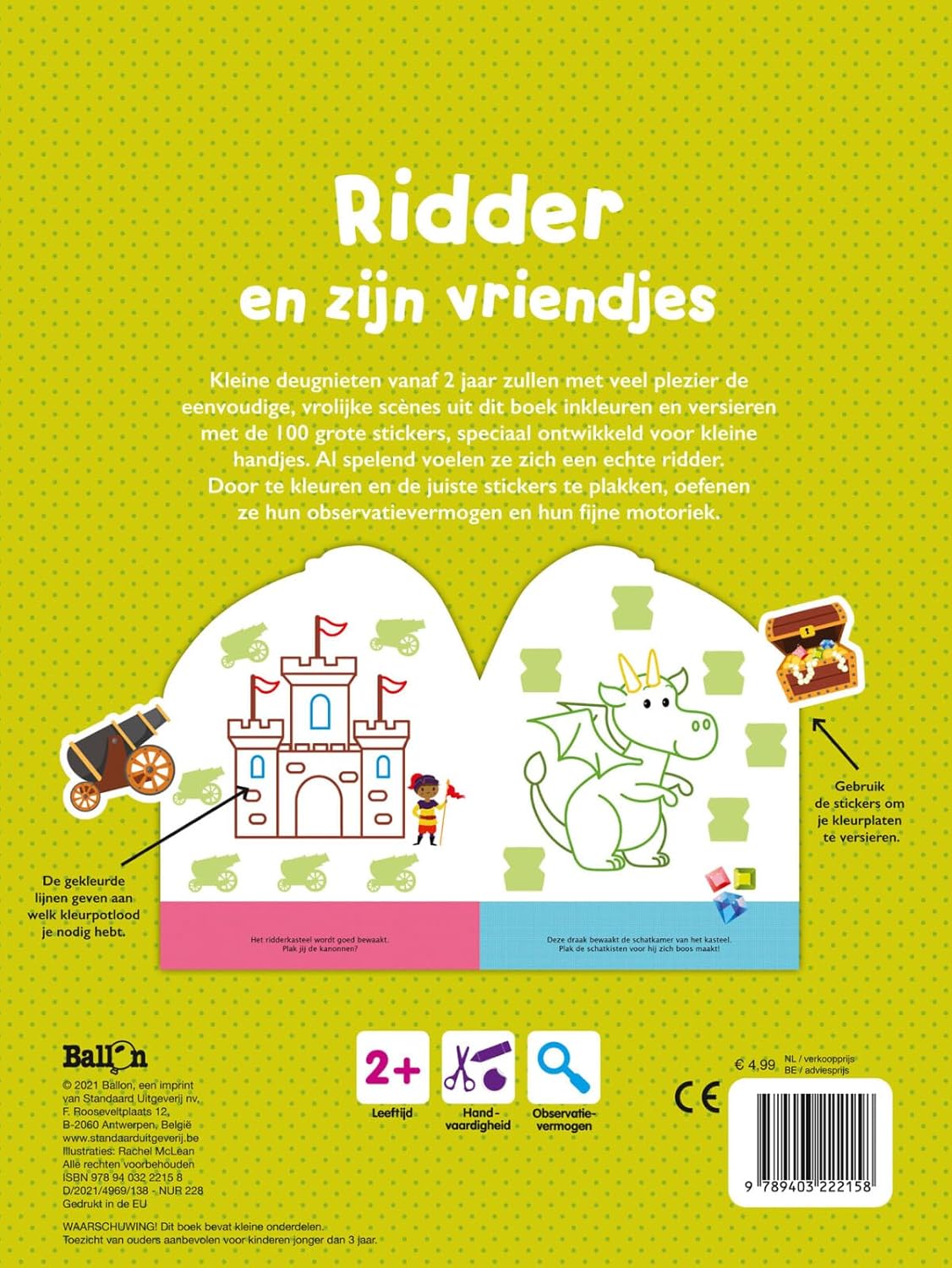 Standaard Uitgeverij - Plakken en Kleuren - Ridder en zijn vriendjes
