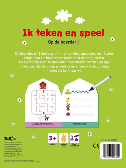 Standaard Uitgeverij - Ik teken en speel - Op de boerderij (wipe & clean)