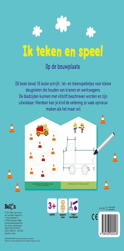 Standaard Uitgeverij - Ik teken en speel - Op de bouwplaats (wipe & clean)