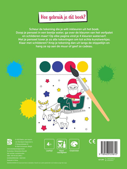 Standaard Uitgeverij - Kleurboek met verfpalet en penseel Kerstmis