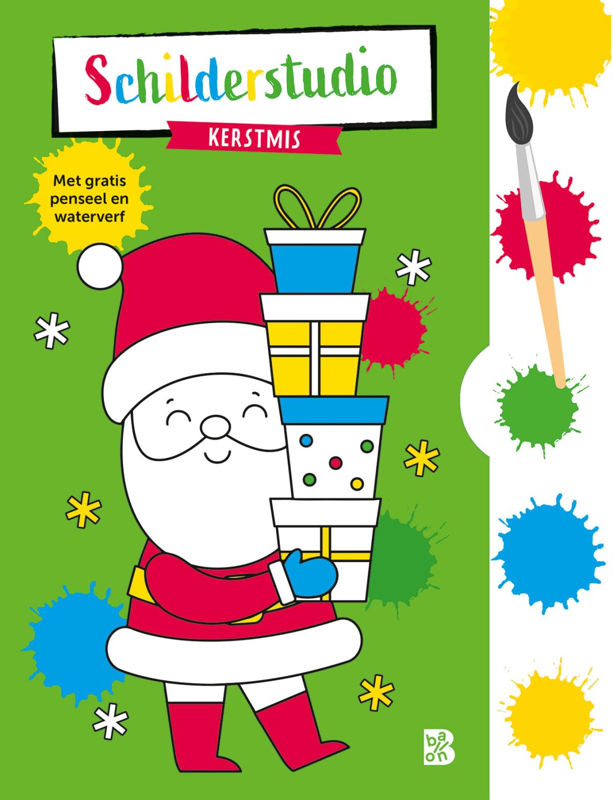 Standaard Uitgeverij - Kleurboek met verfpalet en penseel Kerstmis