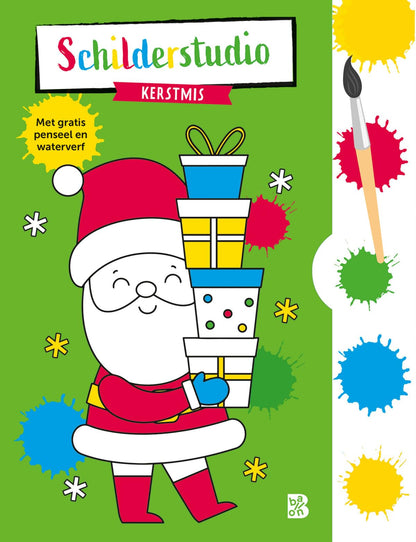 Standaard Uitgeverij - Kleurboek met verfpalet en penseel Kerstmis
