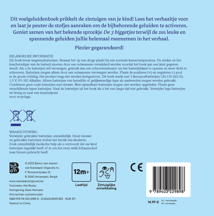 Wins Holland - Voelgeluidenboek - De drie biggetjes