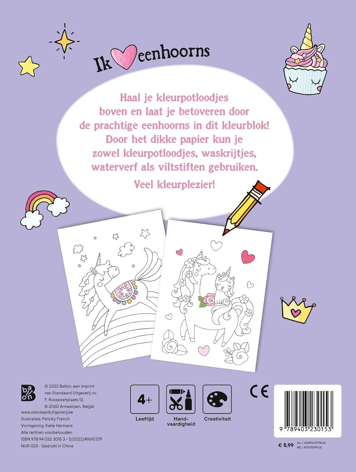 Standaard Uitgeverij - Eenhoorns Kleurblok