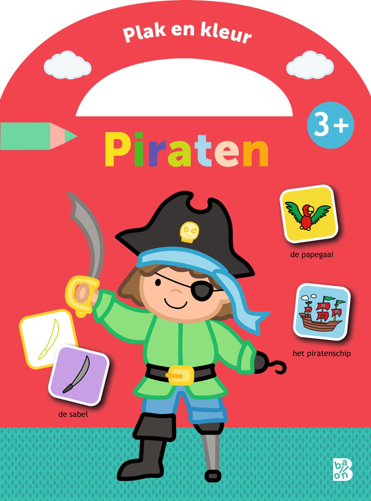Standaard Uitgeverij - Stickerkoffertje Plak en Kleur Piraten 3+