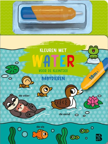 Kleuren met water voor de kleintjes: Babydieren