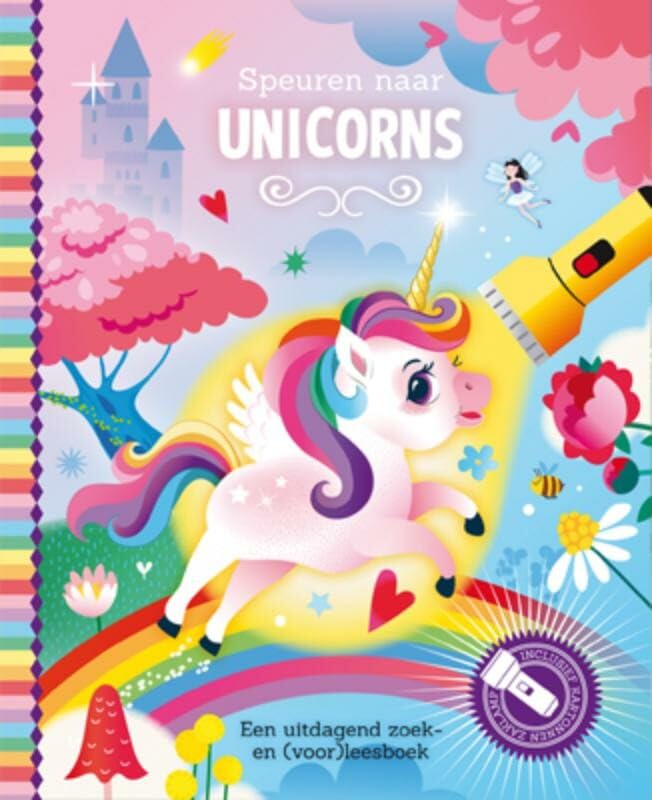 Lantaarn Publishers - Speuren Naar Unicorns Zoekboek met Kartonnen Zaklamp