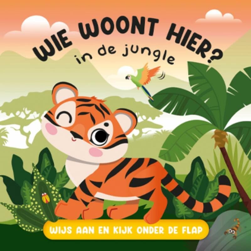 Wie woont hier? In de jungle: Wijs aan en kijk onder de flap
