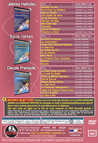 Coffret karaoké mania : johnny hallyday ; sylvie vartan ; claude françois