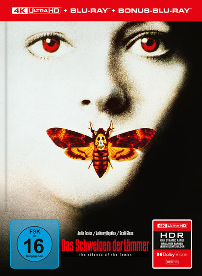 Das Schweigen der Lämmer - Limitiertes Mediabook - Cover A (4K Ultra HD+Blu-ray+Bonus-Blu-ray