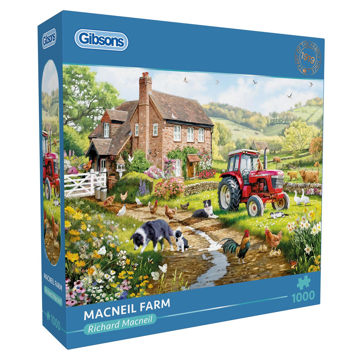 Gibsons Macneil Farm 1000 Piece Jigsaw Puzzle for Adults Traditional Countryside Farm Life & Animals Thick Pieces Sustainable 100% Recycled Board Great Gift by Gibsons Games