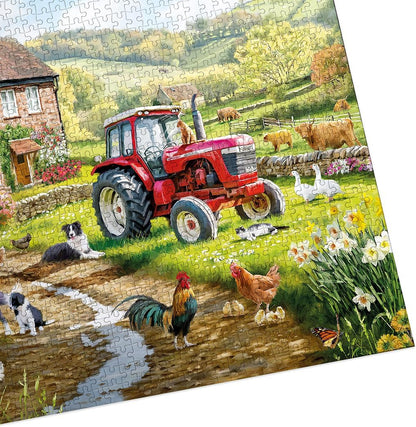 Gibsons Macneil Farm 1000 Piece Jigsaw Puzzle for Adults Traditional Countryside Farm Life & Animals Thick Pieces Sustainable 100% Recycled Board Great Gift by Gibsons Games