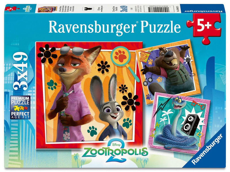 Kinderpuzzle 3x49 Teile - Disney Zoomania - Auf neuer Mission