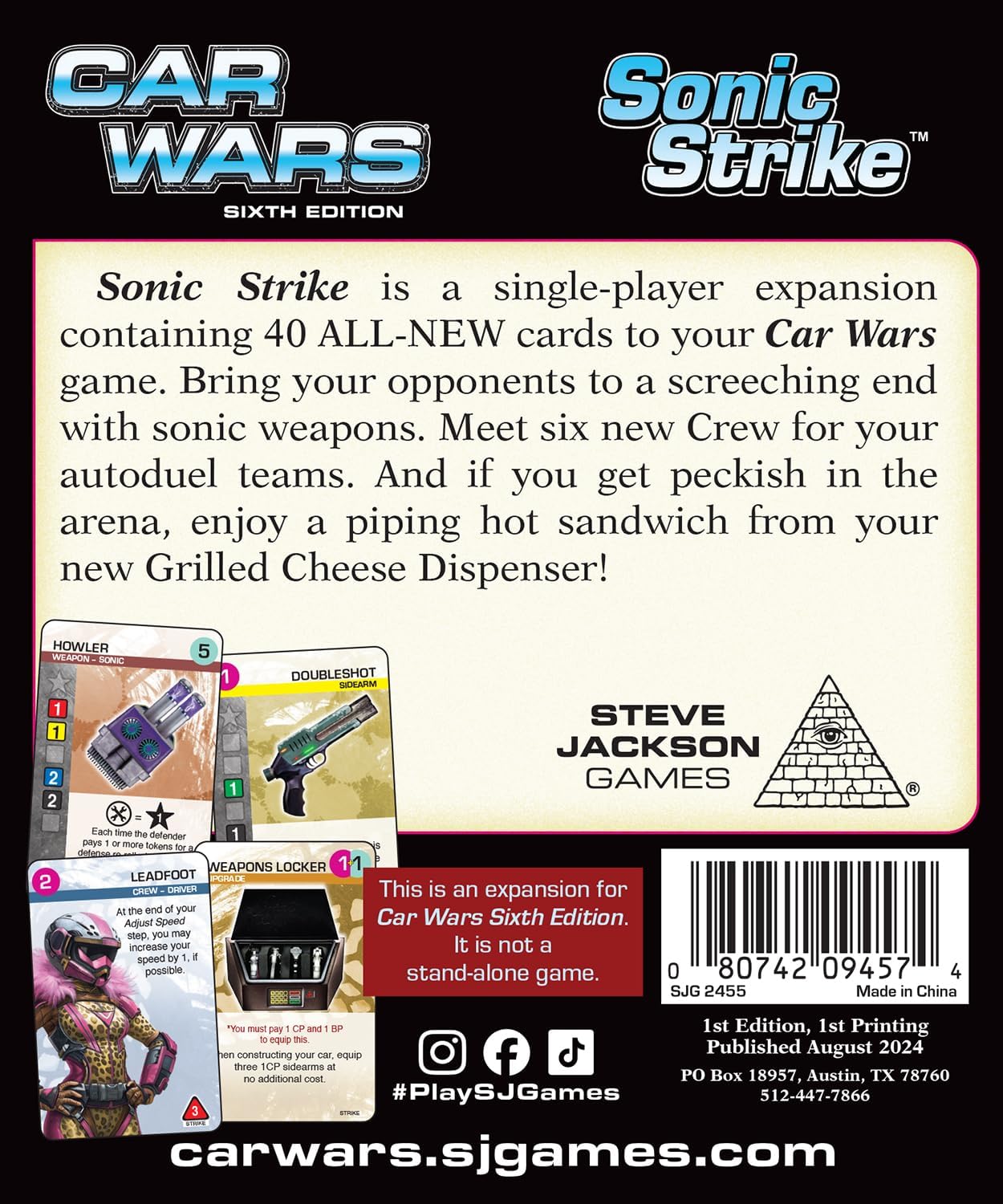 Sonic Strike: Car Wars Sixth Edition