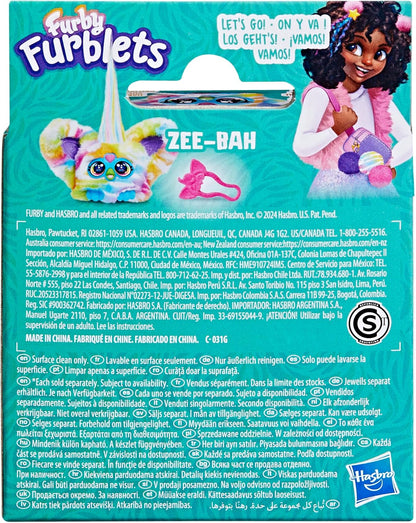 Furby Furblets - Series 4 Collectible - Zee-Bah Zebra Mini Plush Toy, Regenbogen