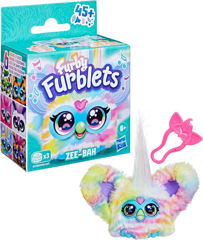 Furby Furblets - Series 4 Collectible - Zee-Bah Zebra Mini Plush Toy, Regenbogen