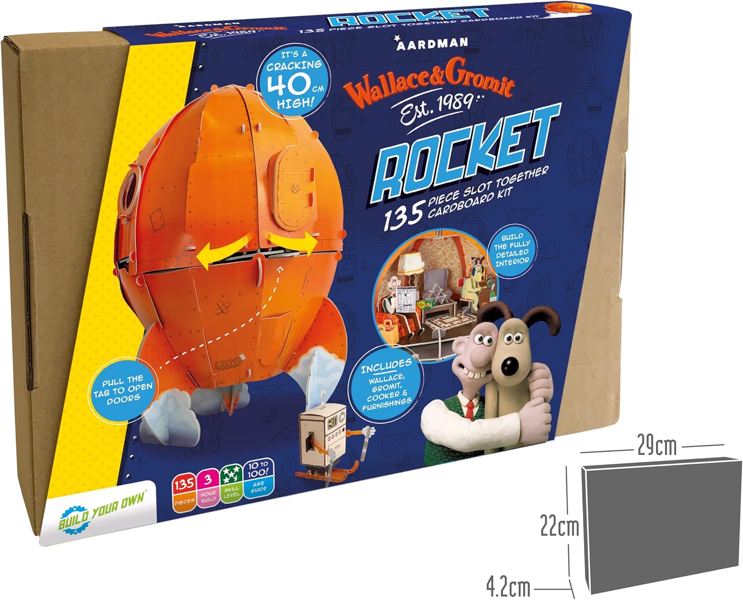 Build Your Own Wallace & Gromit Rocket - from The Movie 'A Grand Day Out' - Cardboard Craft Kit - Ages 10+