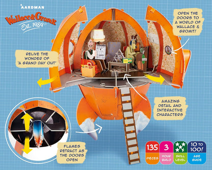 Build Your Own Wallace & Gromit Rocket - from The Movie 'A Grand Day Out' - Cardboard Craft Kit - Ages 10+