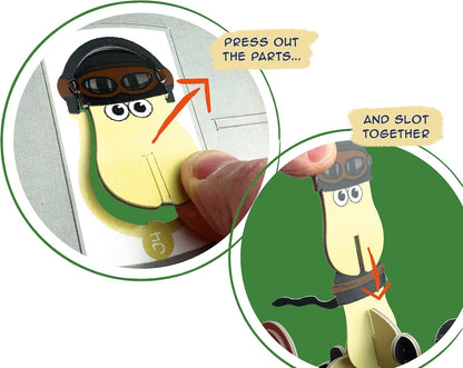 Build Your Own Wallace & Gromit Sidecar Plane - A Close Shave - Cardboard Craft Kit - Ages 10+