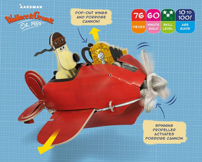 Build Your Own Wallace & Gromit Sidecar Plane - A Close Shave - Cardboard Craft Kit - Ages 10+