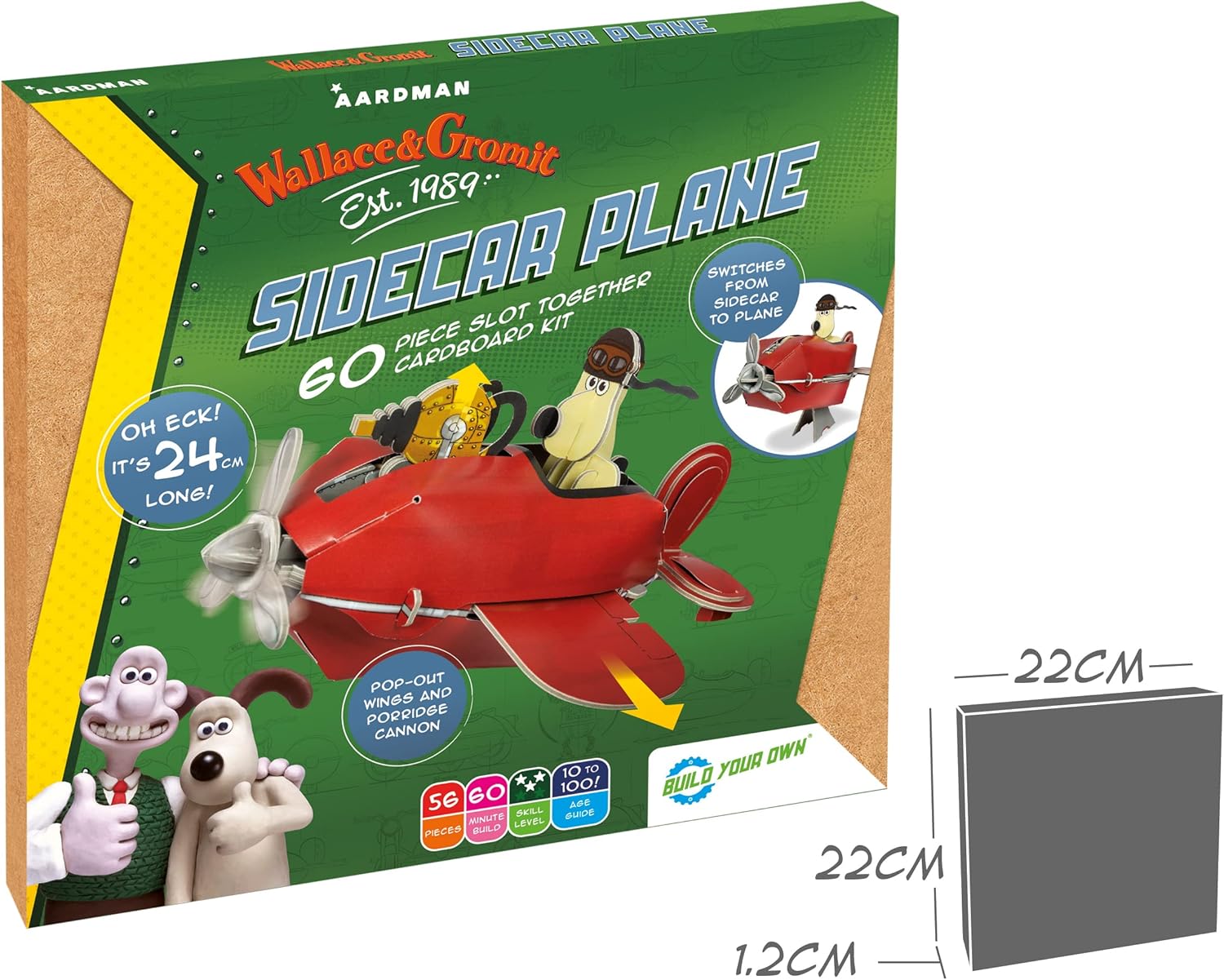 Build Your Own Wallace & Gromit Sidecar Plane - A Close Shave - Cardboard Craft Kit - Ages 10+