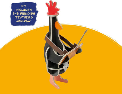 Build Your Own Wallace & Gromit Techno Trousers I Wrong Trousers I Includes Feathers McGraw | 76 Pieces I Fun Gift , & & Families Age 8+ | Eco Friendly Cardboard Slot Together Kit, (BYOMB 014