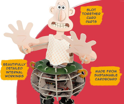 Build Your Own Wallace & Gromit Techno Trousers I Wrong Trousers I Includes Feathers McGraw | 76 Pieces I Fun Gift , & & Families Age 8+ | Eco Friendly Cardboard Slot Together Kit, (BYOMB 014