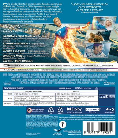 Blu-Ray 4K Uhd Fantastici 4 (I) - Gli Inizi (4K Ultra Hd + Blu-Ray Hd