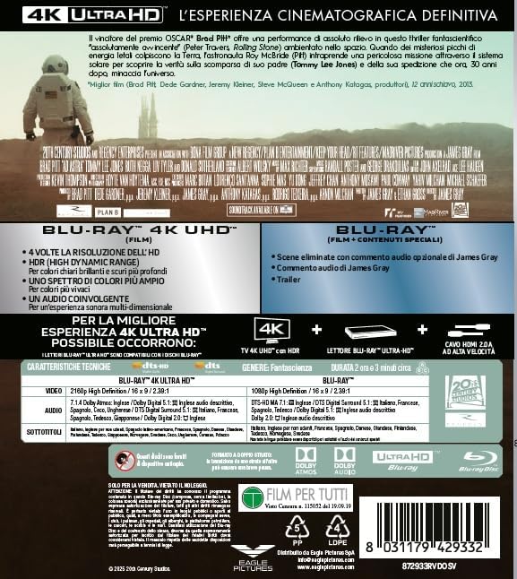 Blu-Ray 4K Uhd Ad Astra (4K Ultra Hd + Blu-Ray Hd
