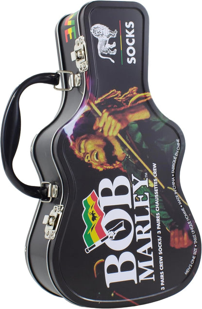 Bob Marley Socks 3 Pack In Guitar Tin (One Size)