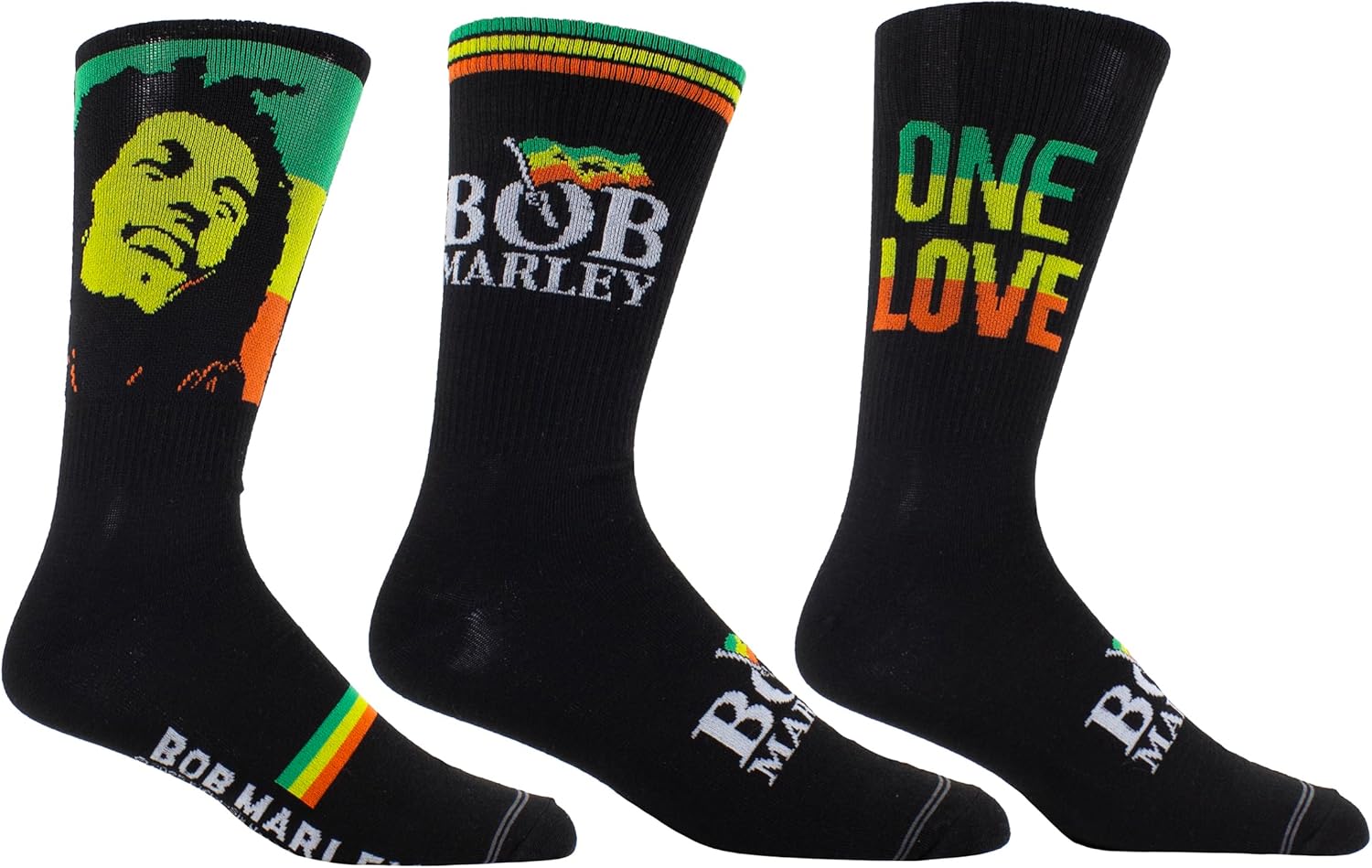 Bob Marley Socks 3 Pack In Guitar Tin (One Size)