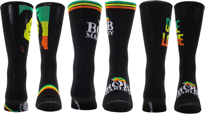 Bob Marley Socks 3 Pack In Guitar Tin (One Size)